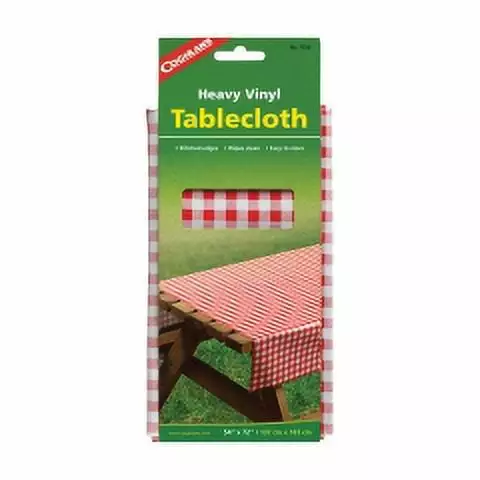 Coghlans Red Vinyl Tablecloth 4.5 ft x 6 ft Outdoor and Indoor Use