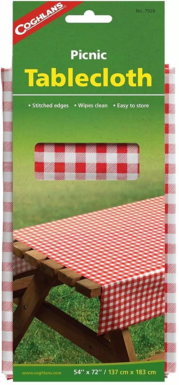 Coghlan's Red Vinyl Tablecloth 4.5 ft. 6 ft. Outdoor Picnics and Camping
