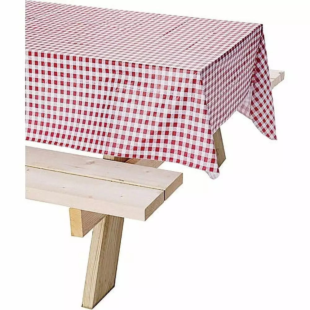 Coleman Tablecloth Red Checkered 54 x 84 Water Resistant Picnic Outdoor Dining