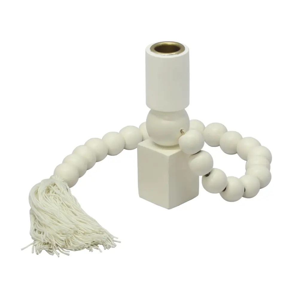 Harrison Cream Timber Candlestick