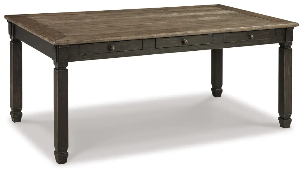 Tyler Creek - Rectangular Dining Room Table - Black / Slate Compatible Chafing Dishes