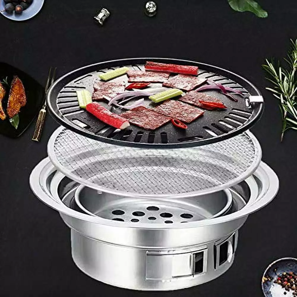 Japanese Korean Style Tabletop Charcoal BBQ Grill - Stainless Steel Outdoor Stove 1-5 People YiFeng