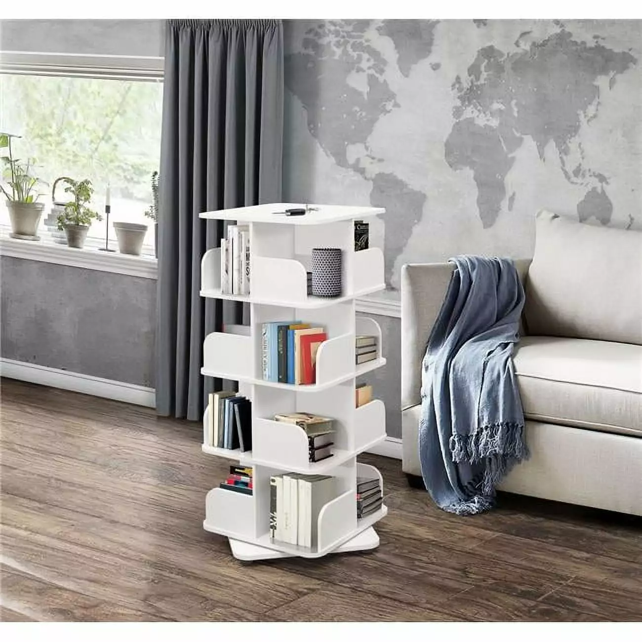 Kings Furniture Revolving Tall Bookcase White