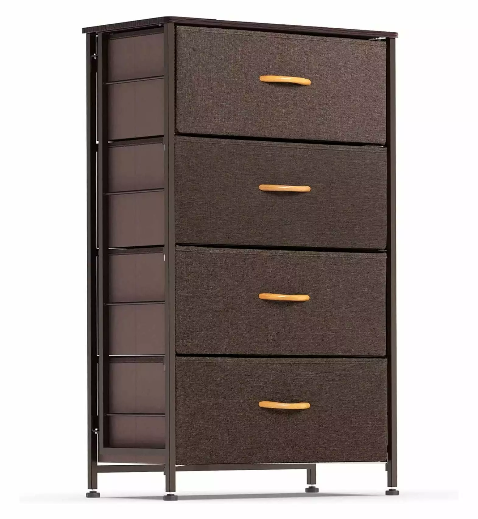 Exlonjet 4 Drawer Dresser Bedroom Storage Arranger Sturdy Steel Frame and Wooden Top