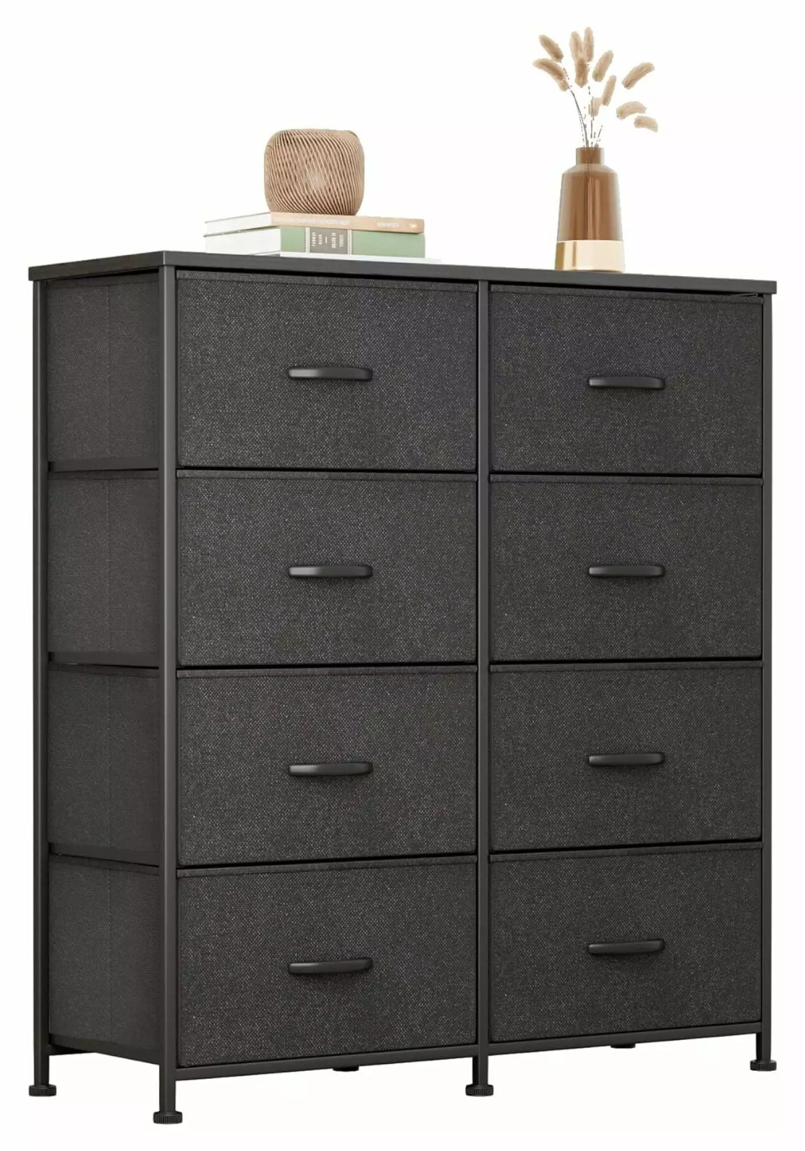 LoWyiL Fabric Dresser Bedroom 8 Drawers Wide Chest Drawers Tall Storage Arranger Unit Fabric Bins Closet Living Room Hallw...