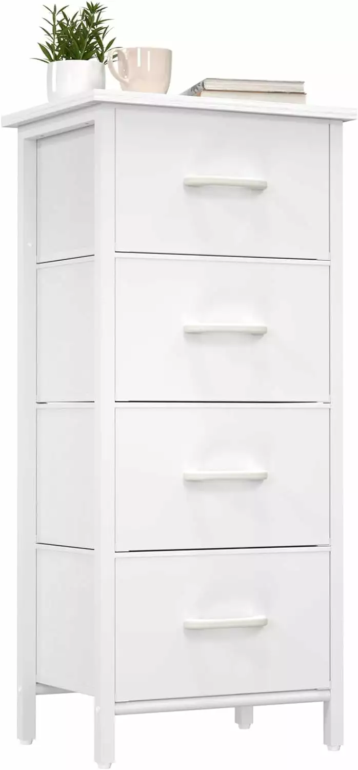 Tall Dresser Bedroom 4 Fabric Drawers Storage Tower MM