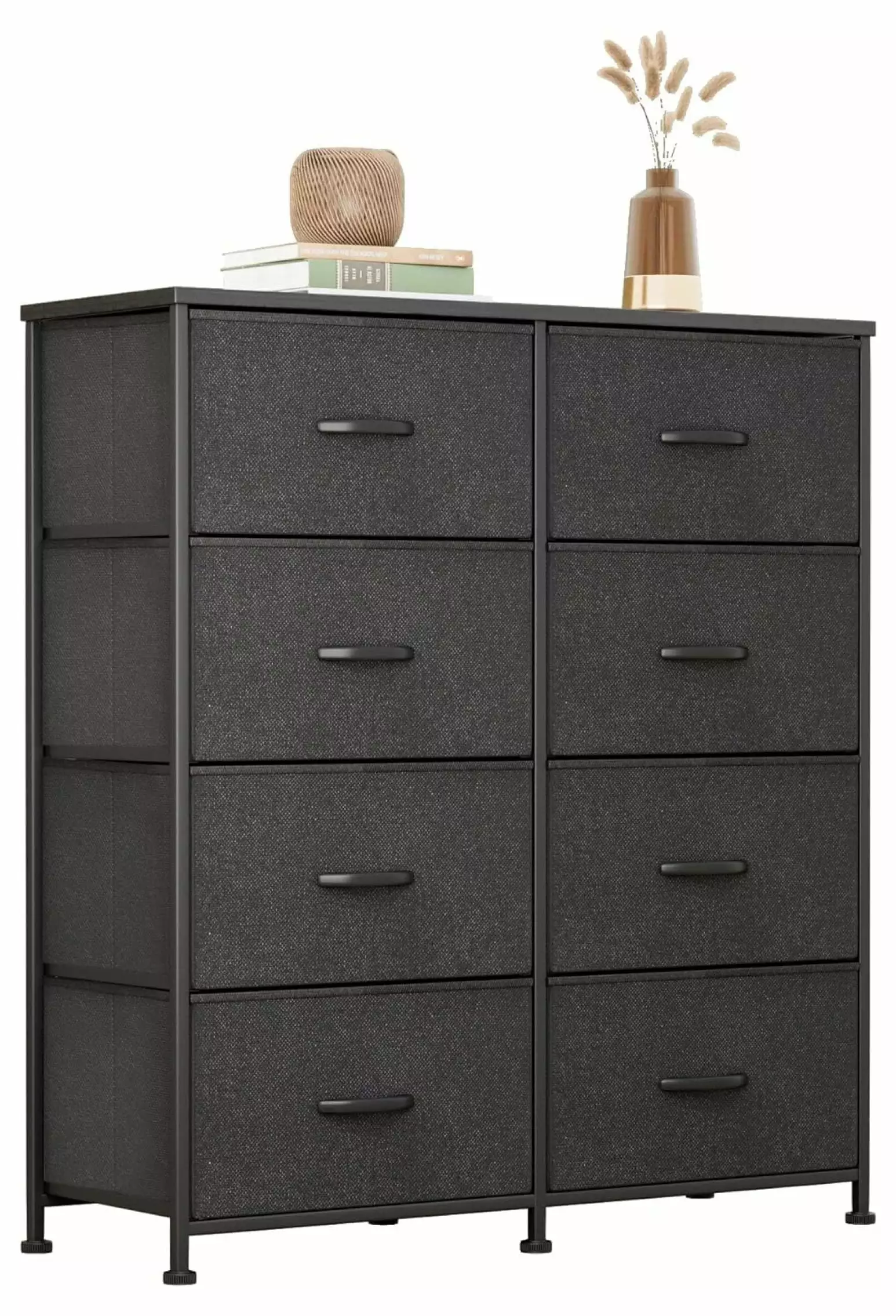 Tyslan Fabric Dresser Bedroom 8 Drawers Wide Chest Drawers Tall Storage Arranger Unit Fabric Bins Closet Living Room Hallw...