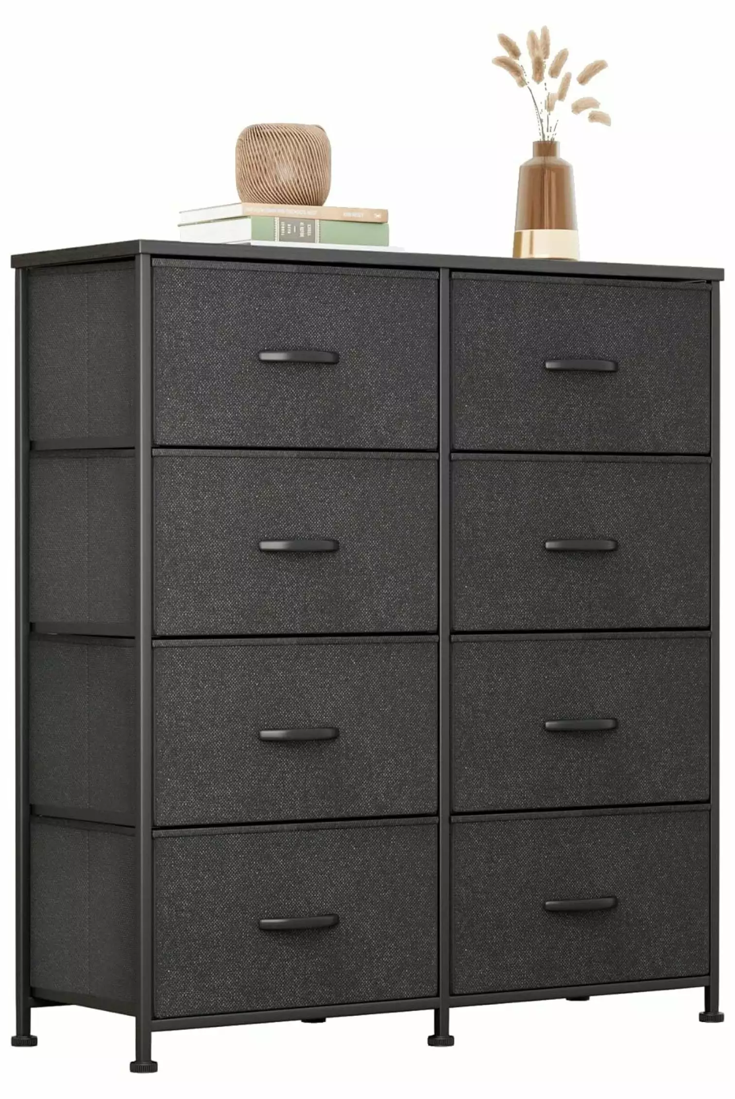 Xu wei Fabric Dresser Bedroom 8 Drawers Wide Chest Drawers Tall Storage Arranger Unit Fabric Bins Closet Living Room Hallw...