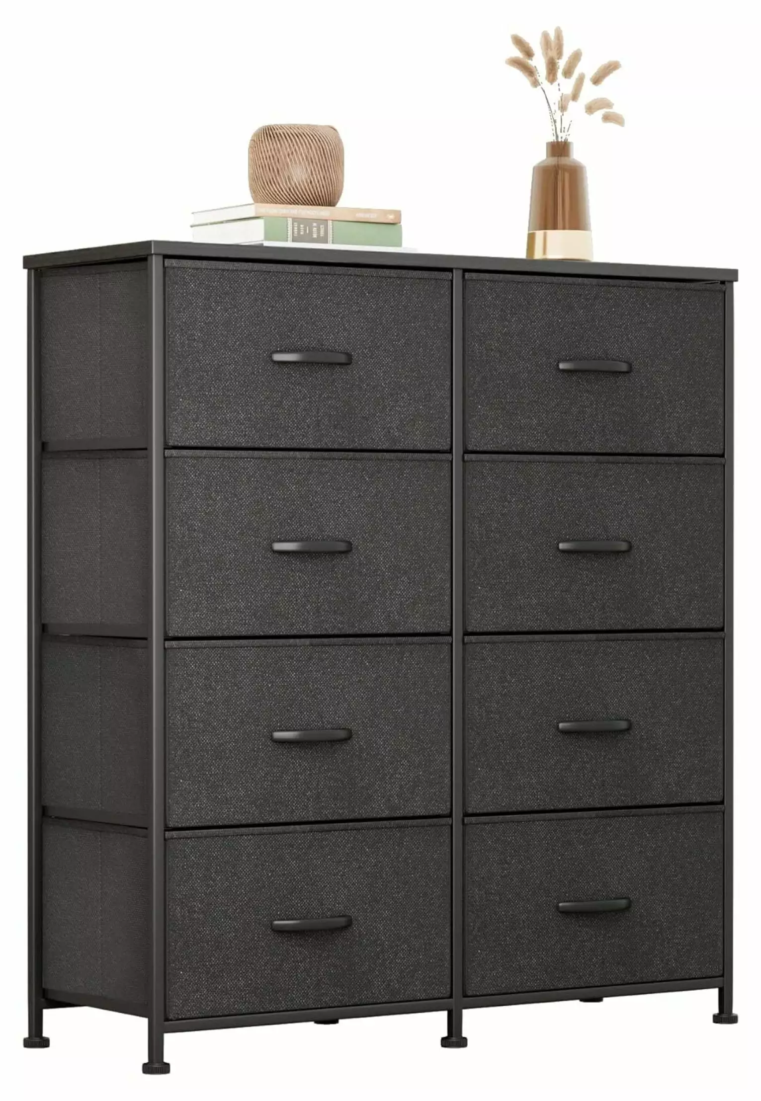 XylehR Fabric Dresser Bedroom 8 Drawers Wide Chest Drawers Tall Storage Arranger Unit Fabric Bins Closet Living Room Hallw...