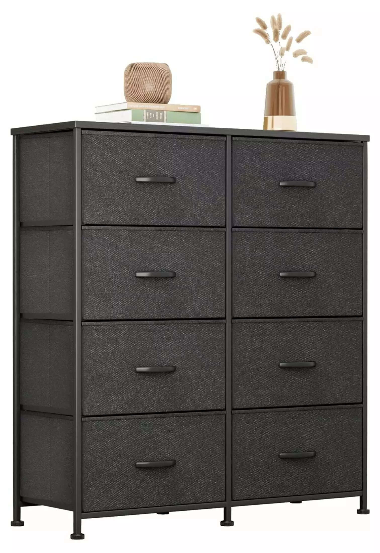 ZHOUJIA Fabric Dresser Bedroom 8 Drawers Wide Chest Drawers Tall Storage Arranger Unit Fabric Bins Closet Living Room Hall...