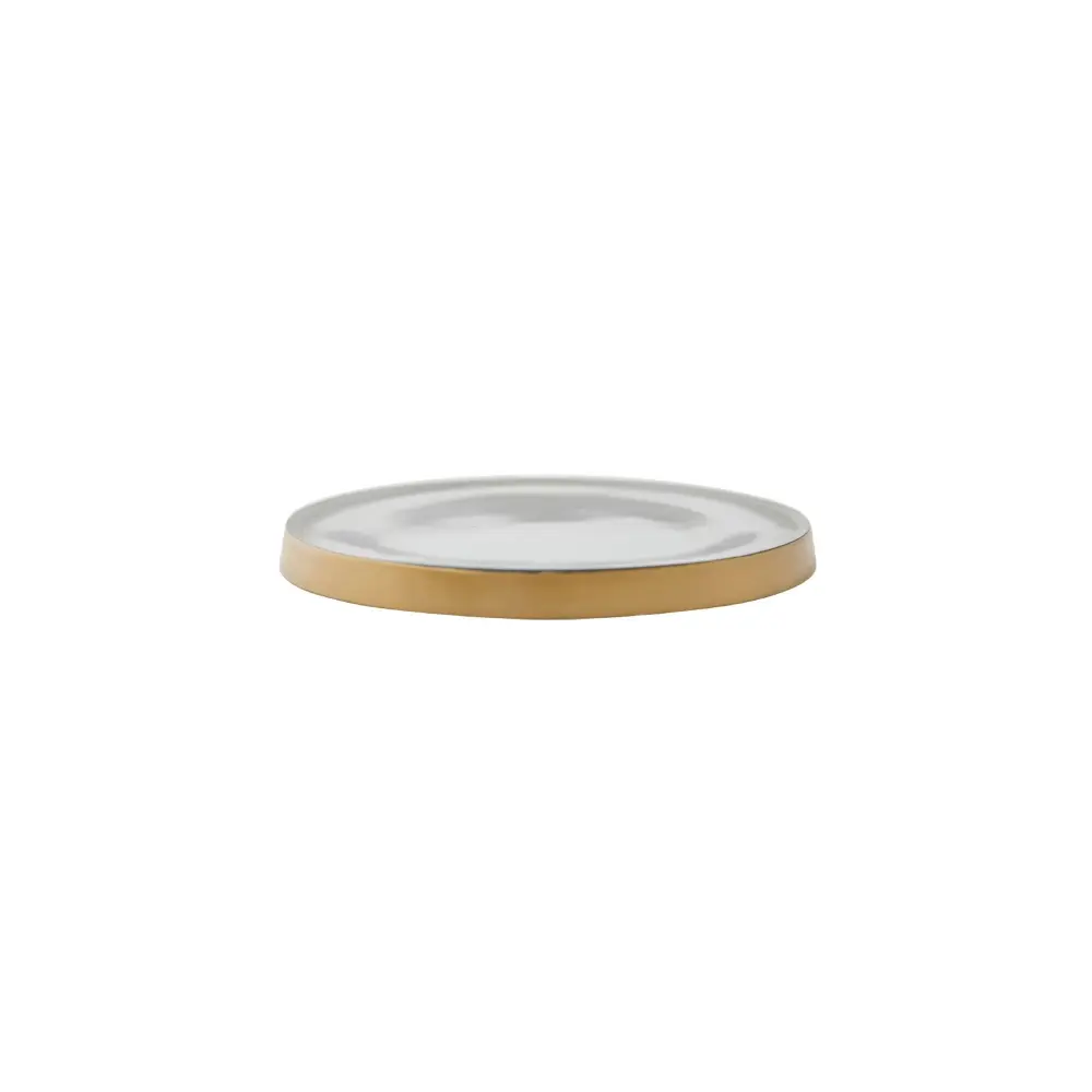 Gilded Glass Coaster Modest Round Botanical Candles - 5.5"