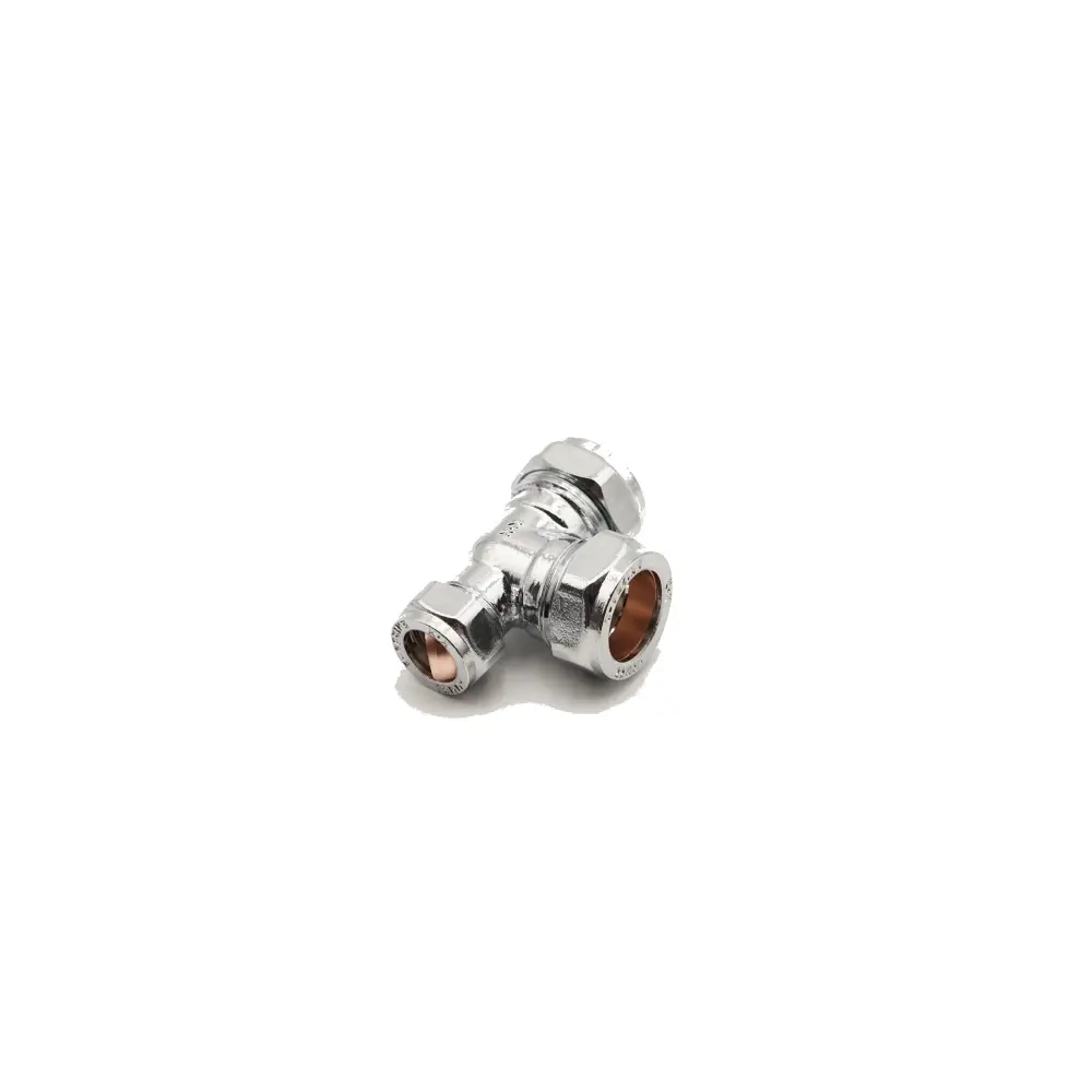 PrimaPlus Chromium Compression Reduced Tee 22 x 15 x 22mm