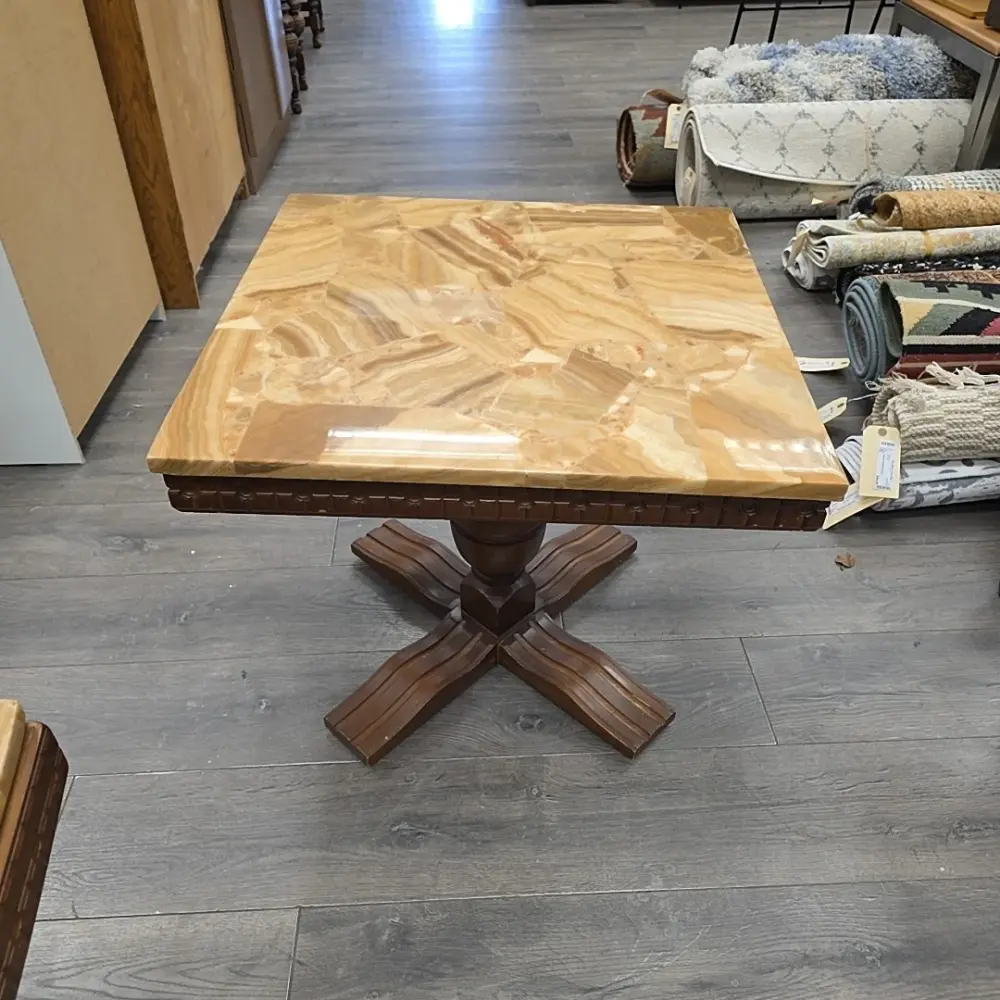 Gooseneck TAN STONE END TABLE