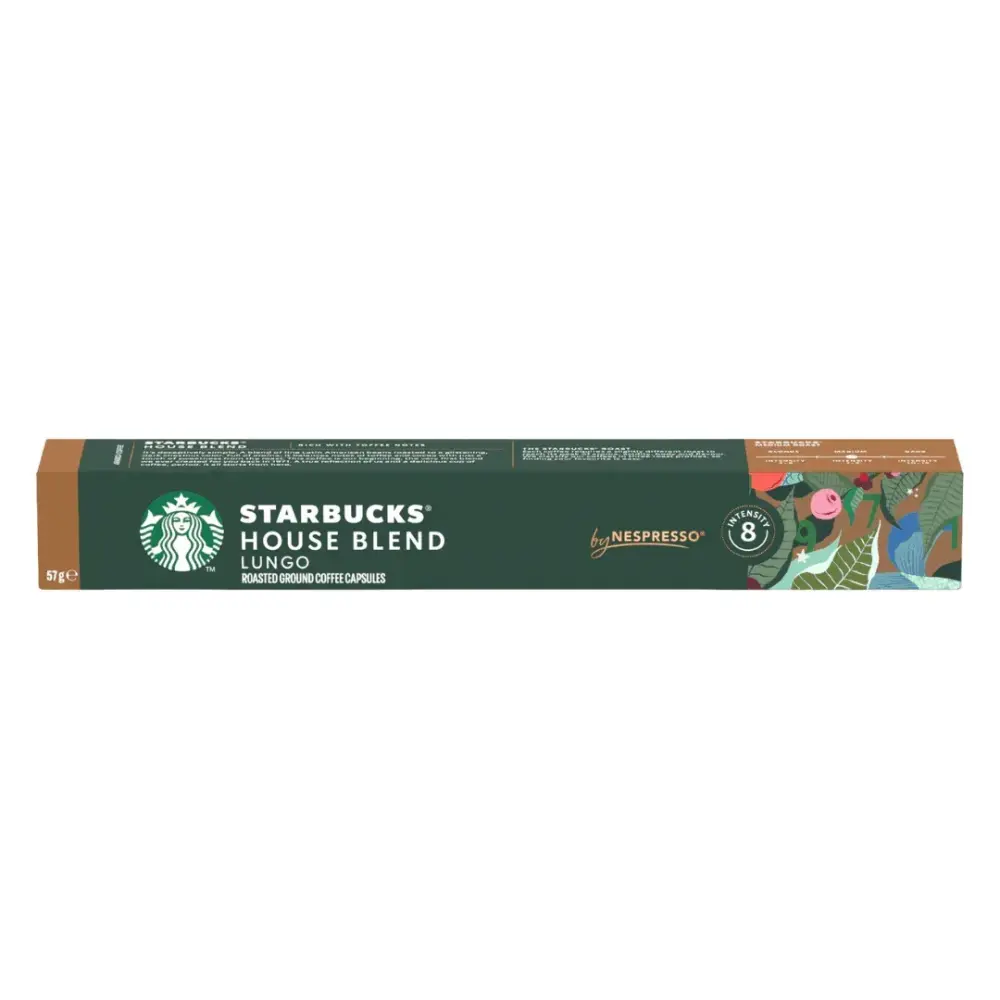 Starbucks House Blend Lungo para Nespresso 10 Capsulas Built- Grinder