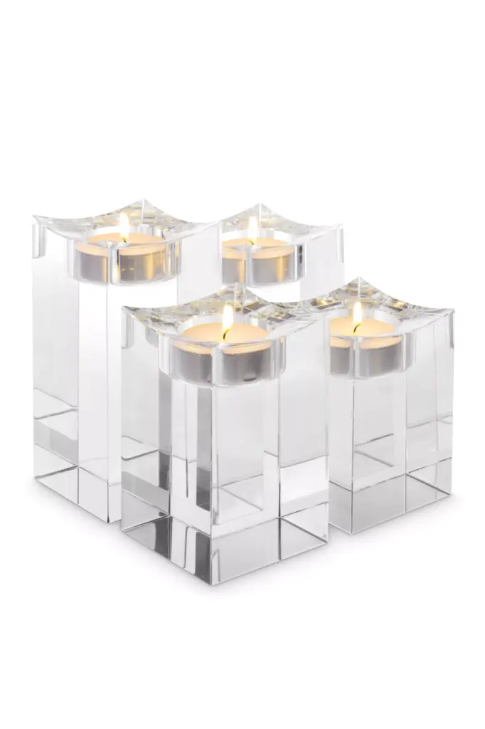Crystal Tealight Holder Set 4 Eichholtz Giancarlo