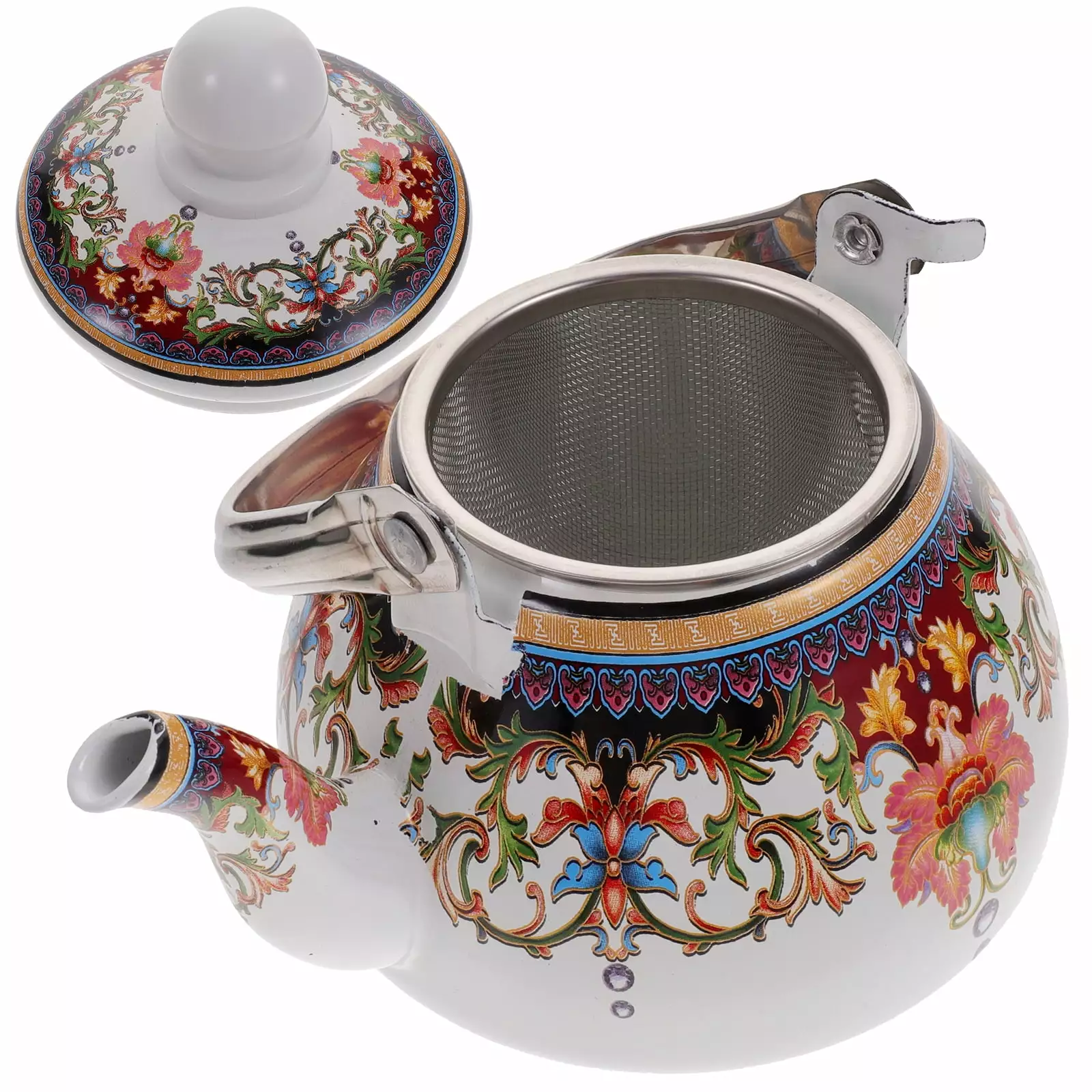 Vintage Enamel Teapot Kettle Camping Stoves Kitchen Decor