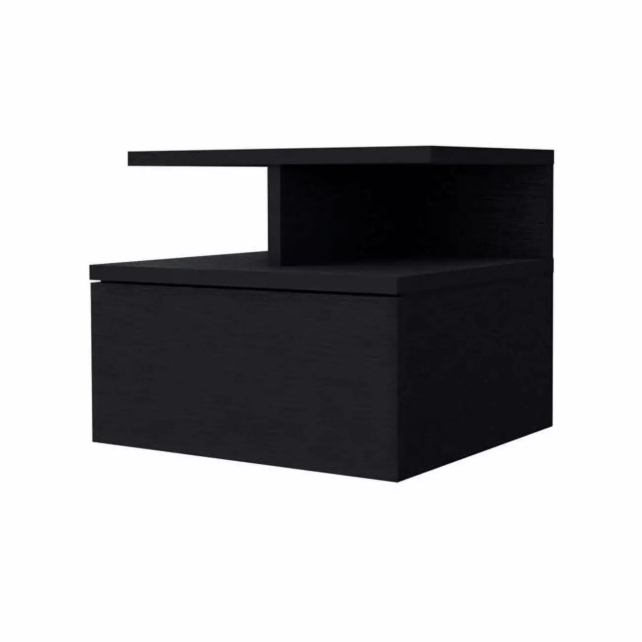 HomeRoots 518170 12 Black One Drawer Nightstand Merged Tech