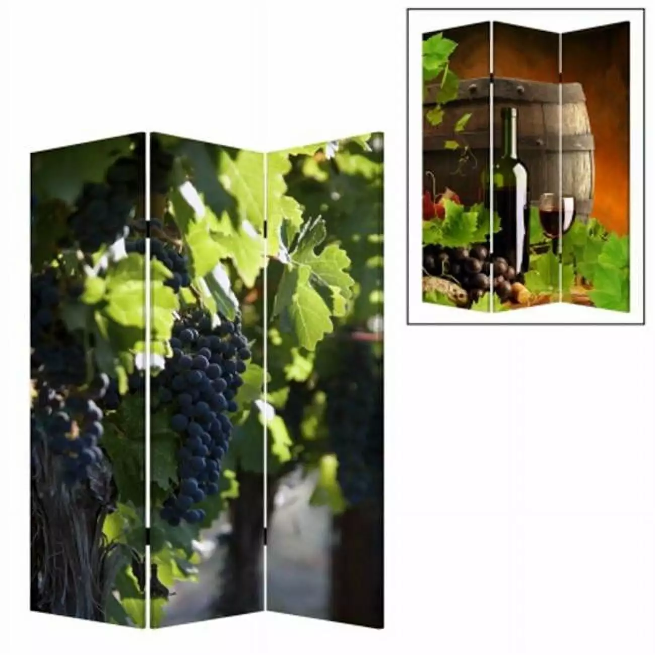 Wine Country Screen Rustic Room Divider Freestanding Vineyard Inspired Privacy Partition Decor Jagged Designs
