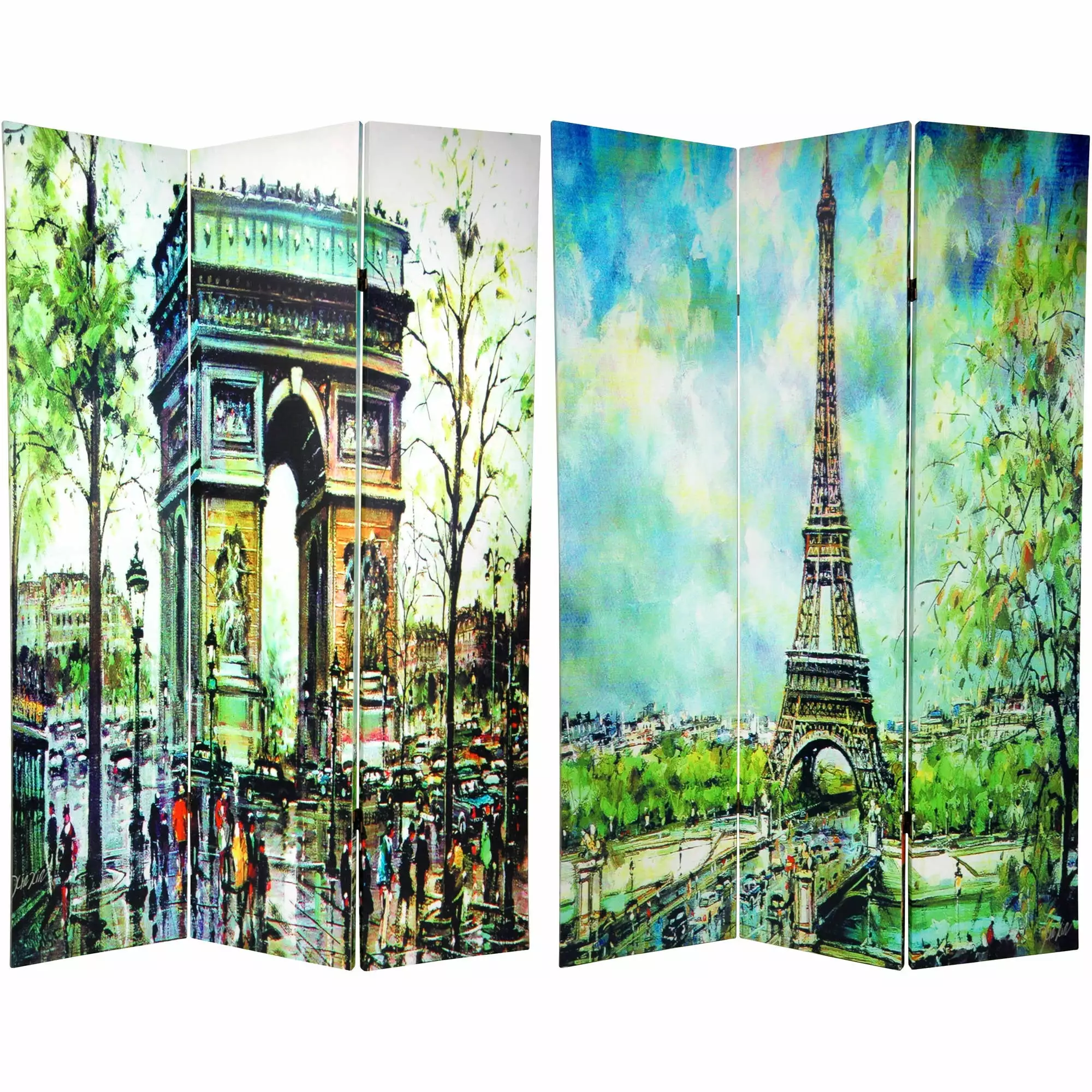 6 Foot Tall Double Sided Paris Room Divider 3 Panel Oriental Furniture