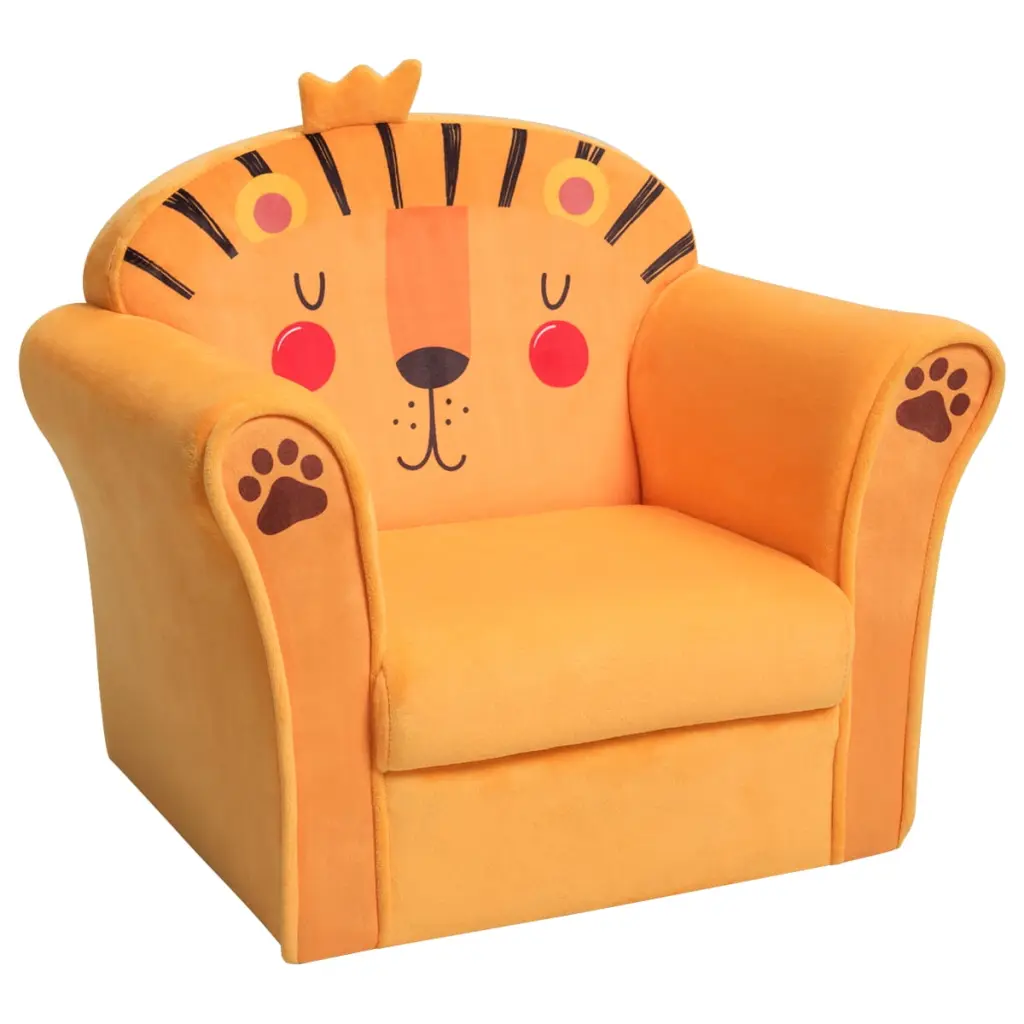 Infans Kids Lion Sofa Upholstered Armrest Couch Toddler Furniture Gift
