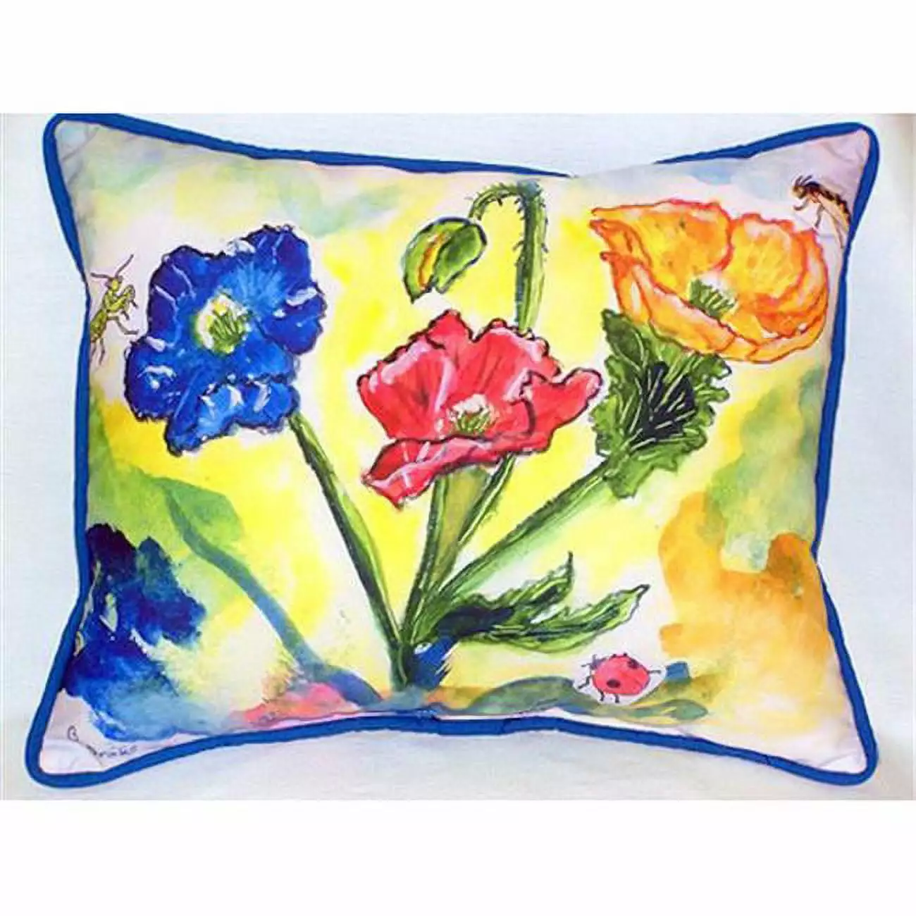 Bugs & Poppies Large Indoor Outdoor Pillow 16x20 - Decorative Throw Pillow Sofa, Bed, Patio Jensen Distribution