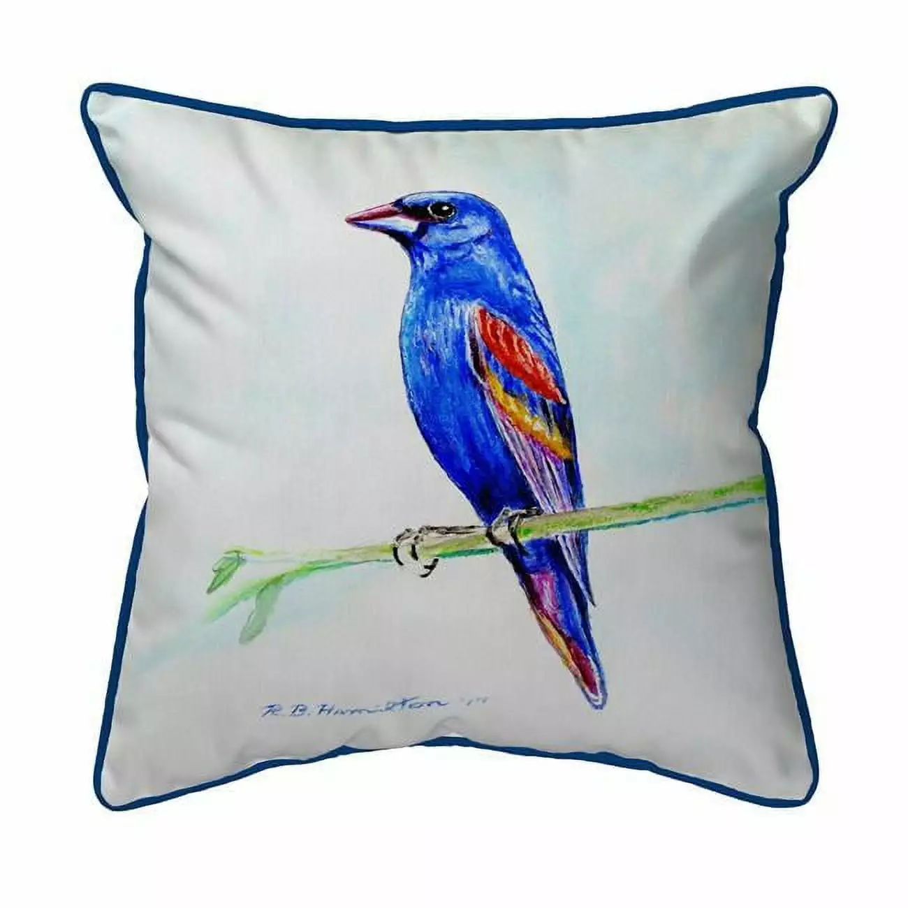 20 x 24 Inch Blue Grosbeak Indoor Outdoor Extra Large Decorative Pillow Jensen Distribution