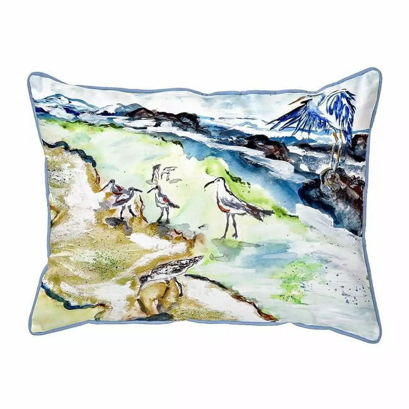 20 x 24 Inch Sandpipers & Heron Indoor Outdoor Extra Large Decorative Pillow Jensen Distribution