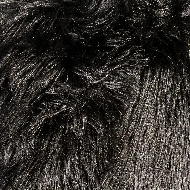 Jet Black 20x20 Fur Pillow Set 2 Luxury Throw Pillows