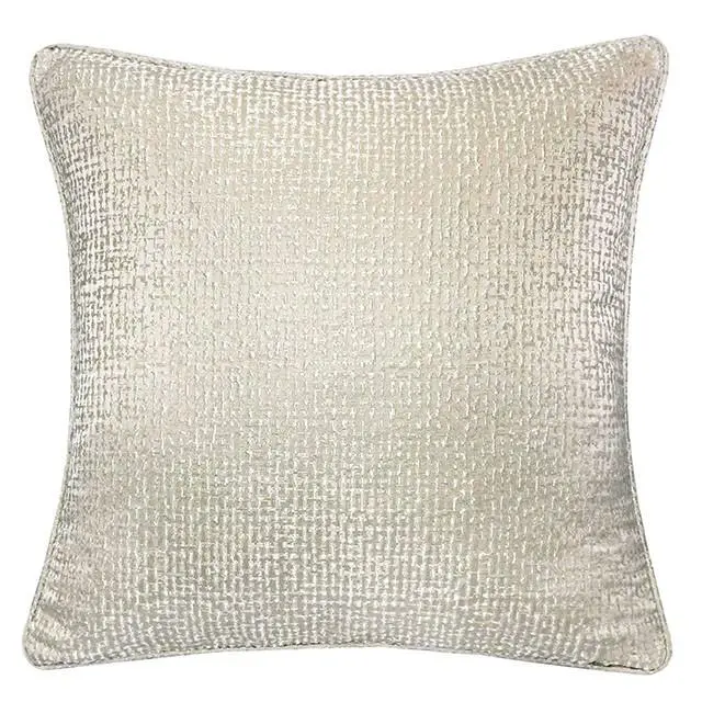 Leyla Silver 20x20 Pillow - Shiny Decorative Cushion Living Room
