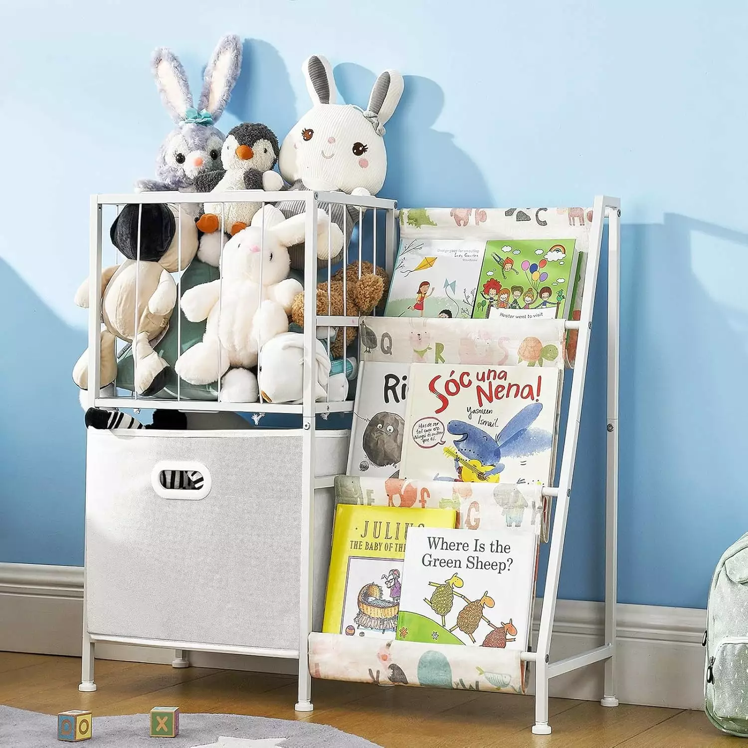 Kids Bookshelf and Toy Storage Organizer 3 Tier Bookcase Book Shelf Toy Storage Organizer Toddler Kids Rooms Bedroom Playr...
