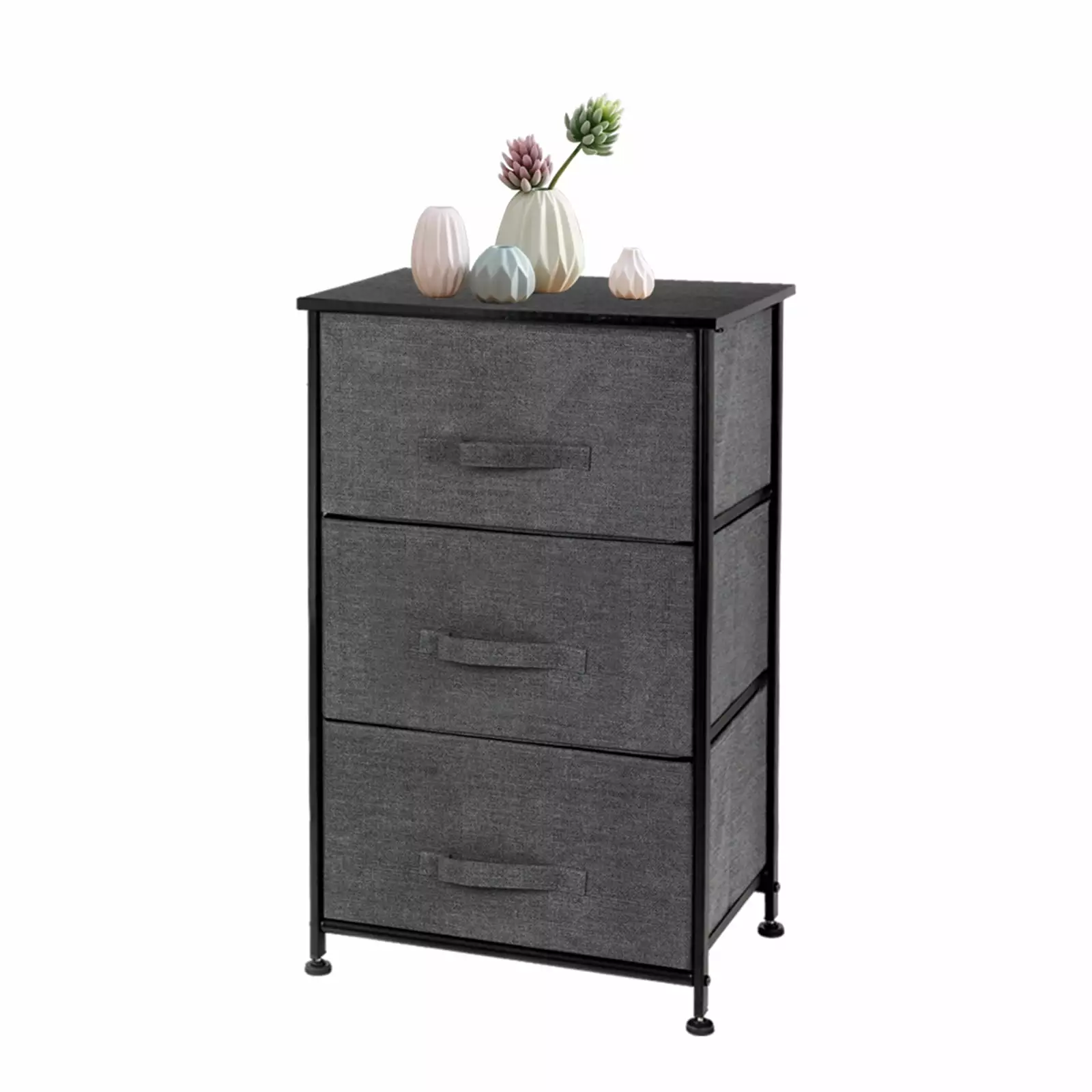 3-Tier Dresser Drawer Storage Unit Fabric Drawers and Metal Frame Closets Nursery Zengest