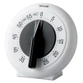 60-Minute White Kitchen Timer Magnetic Back Easy Use While Cooking Taylor