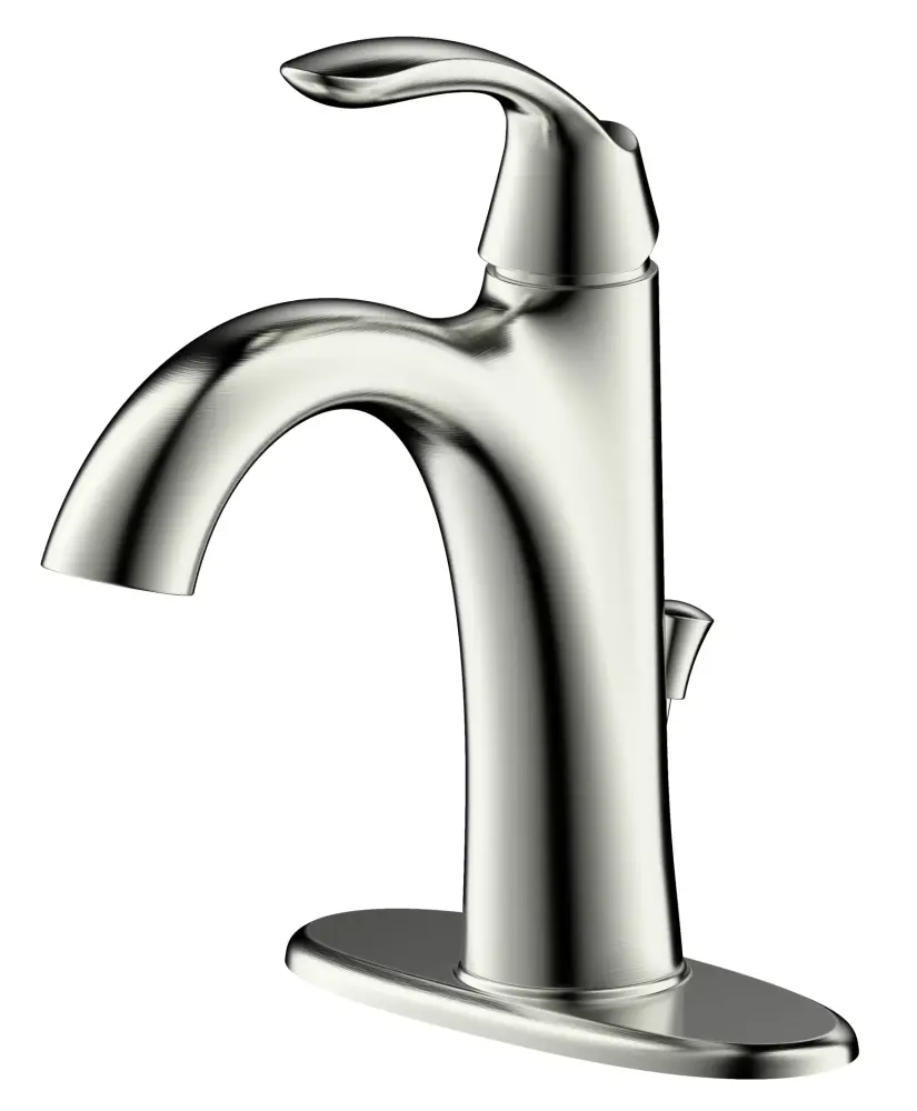 Arts et Metiers Singular Handle Single-Hole Bathroom Faucet Drain Brushed Nickel - MFF-AMC1-BN