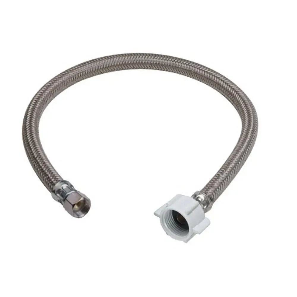 PLS1-12DL F BrassCraft 12" Braided Stain-proof Steel Toilet Connector, 3/8" Compression X 7/8" Ballcock