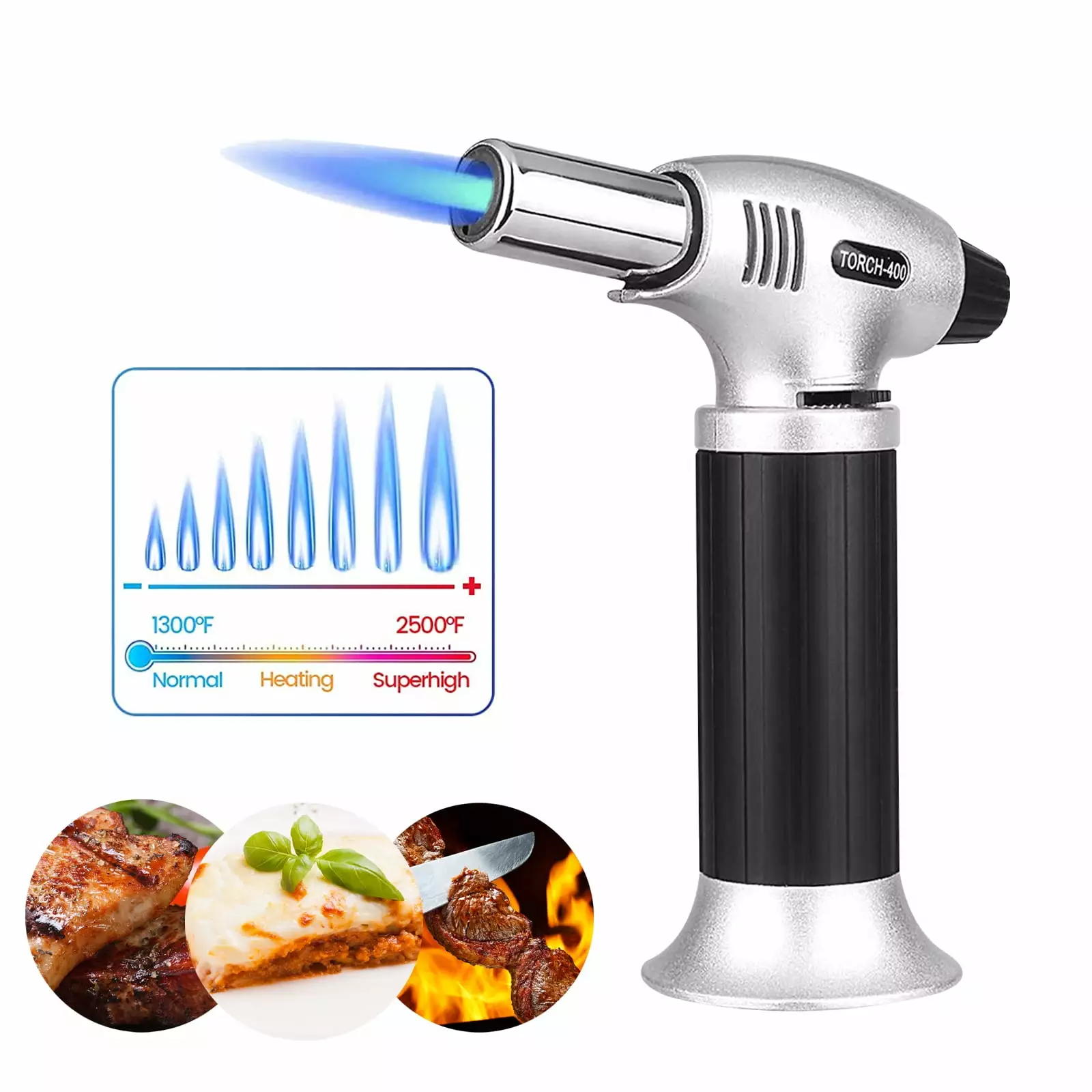Refillable Butane Kitchen Torch Cooking, Baking, Desserts, BBQ, and DIY Soldering