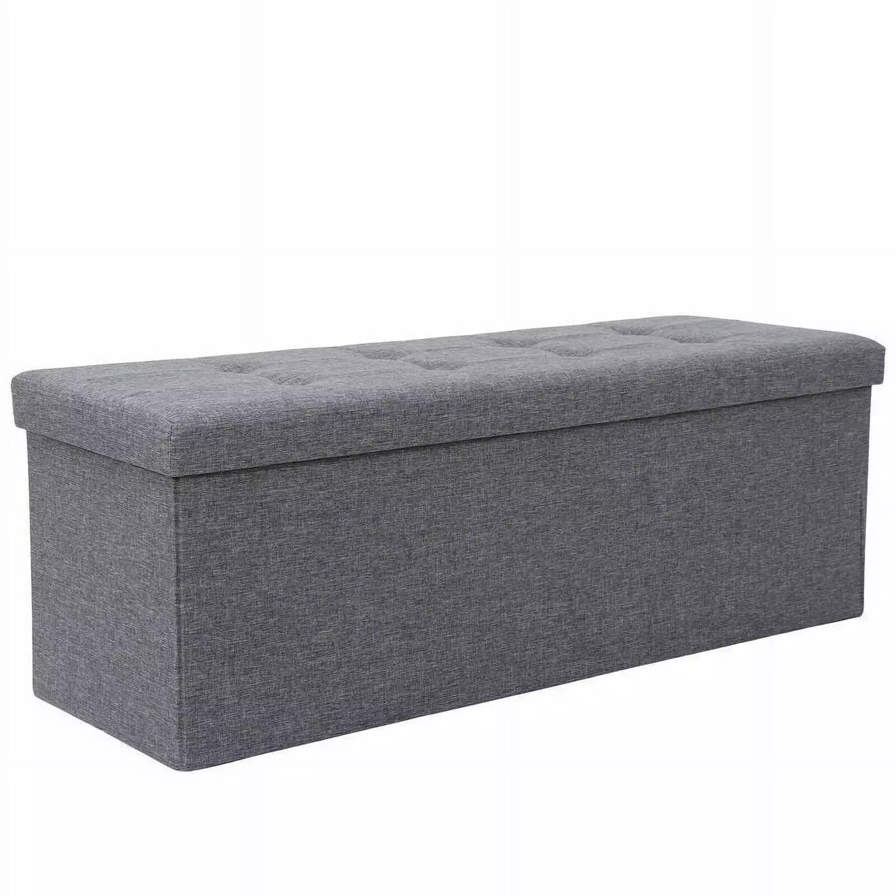 Fabric Bench Toy Chest Box Ottoman Storage Footrest Stools Lid Ottomans Segawe
