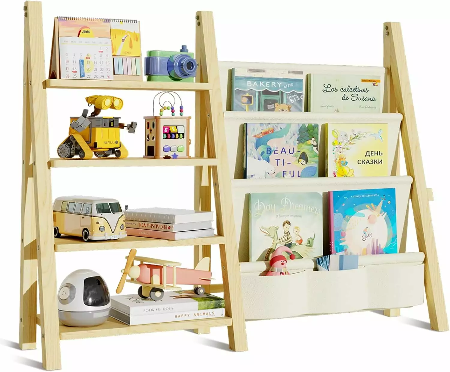 Toy Storage Organizer Kids Bookshelf Wooden Toy Organizer Book Shelf Kids Rooms B&B Charcoal
