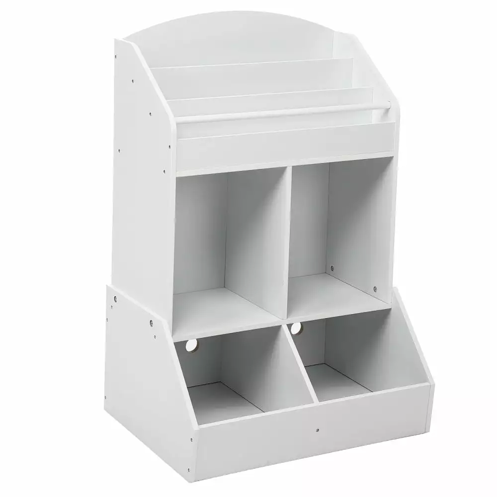 Zzistar Kids Bookshelf Storage Rack Wood Toy Organizer Bookcase Open Cubby