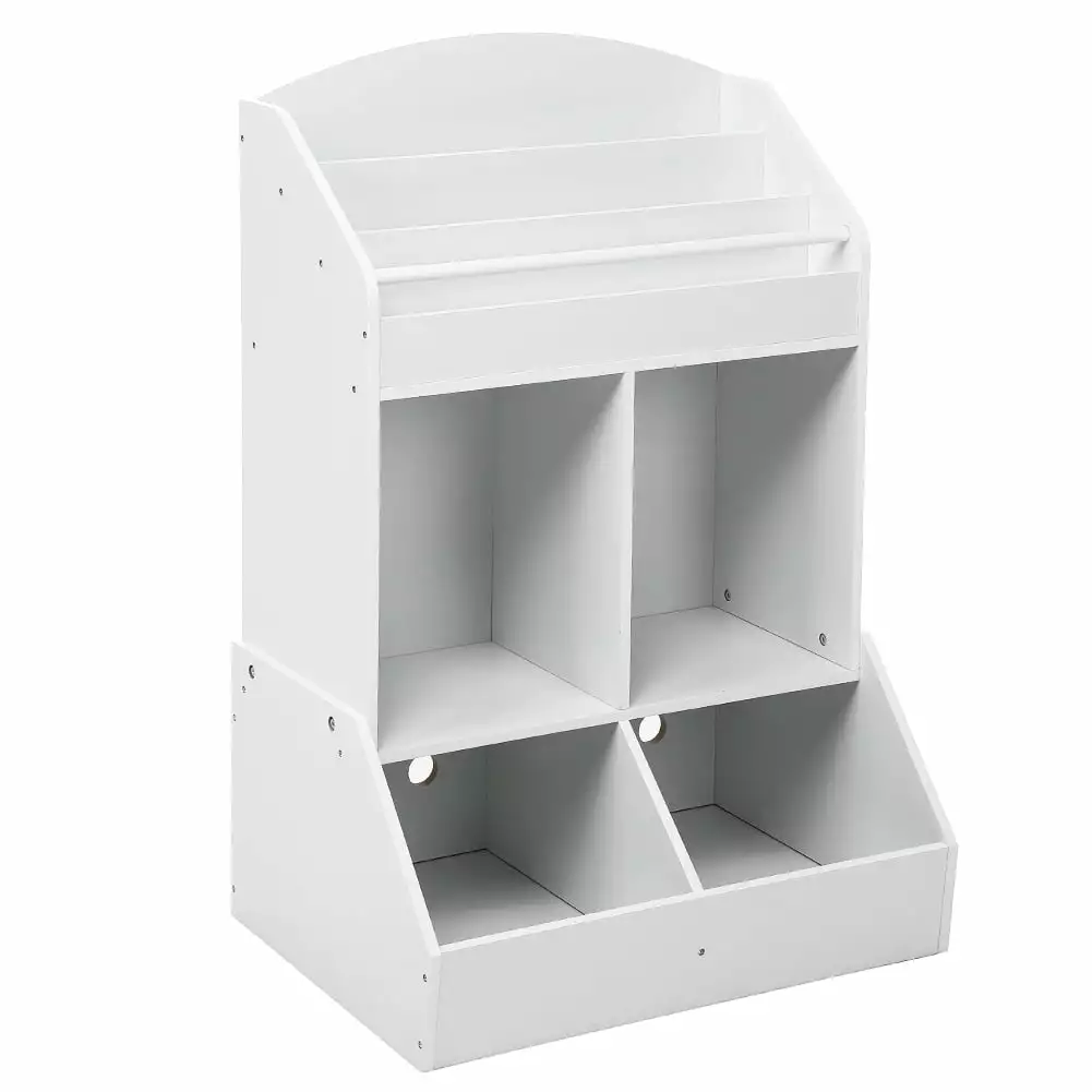 Toy Organizer and Kids Bookshelf - 2 Layers Toy Storage Grid Top Bookshelf Kids Room Playroom - 24.4D x 18.7W x 36.2H Fulvari