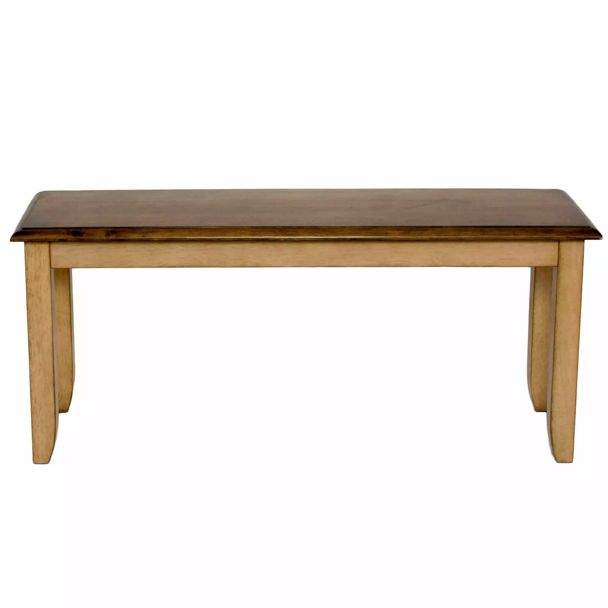 Hamptons Collection 42 Inch Brown Handcrafted Wooden Rectangular Bench Benches