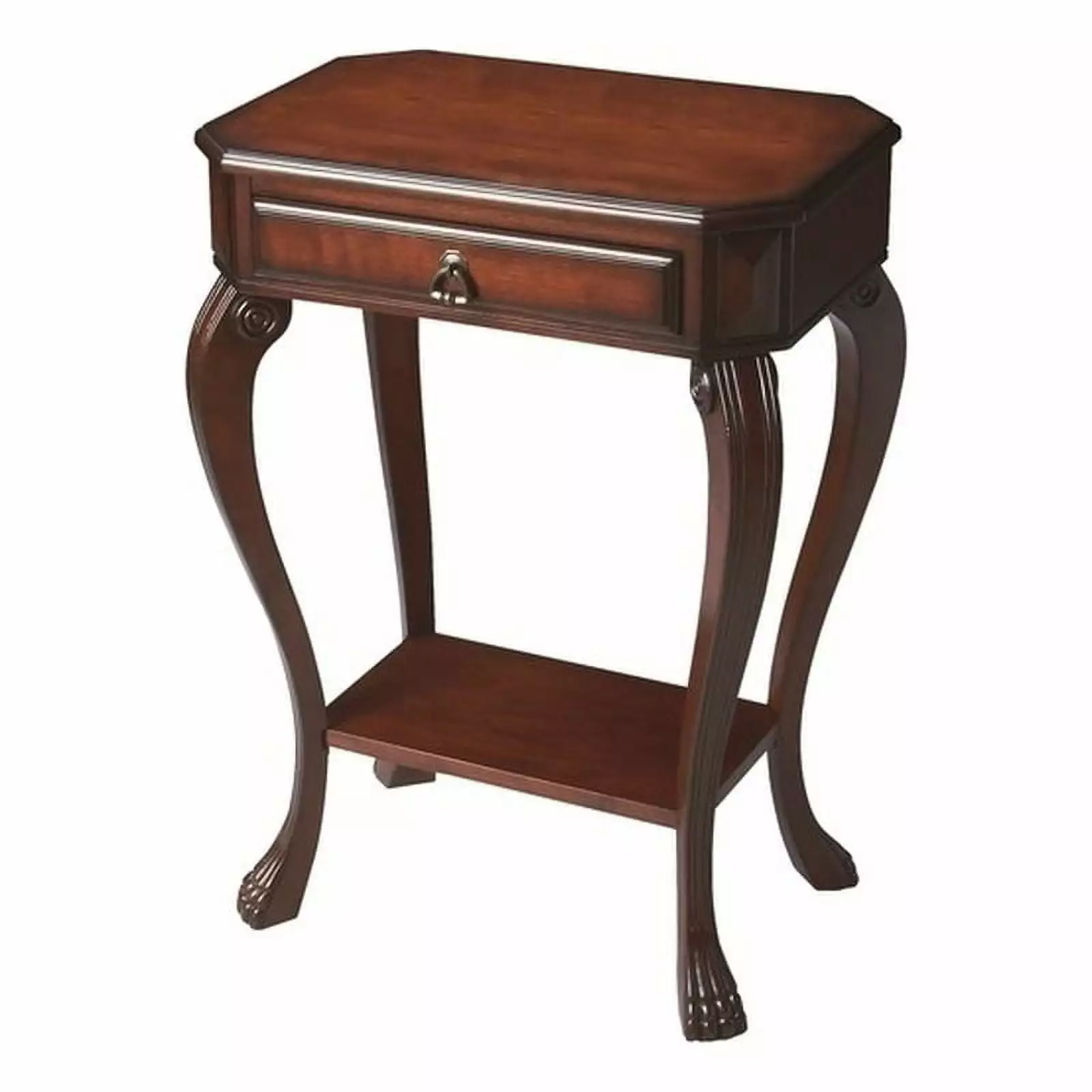 Beaumont Lane Traditional Wood Console Table Cherry Dark Brown - Classic Entryway Table Console