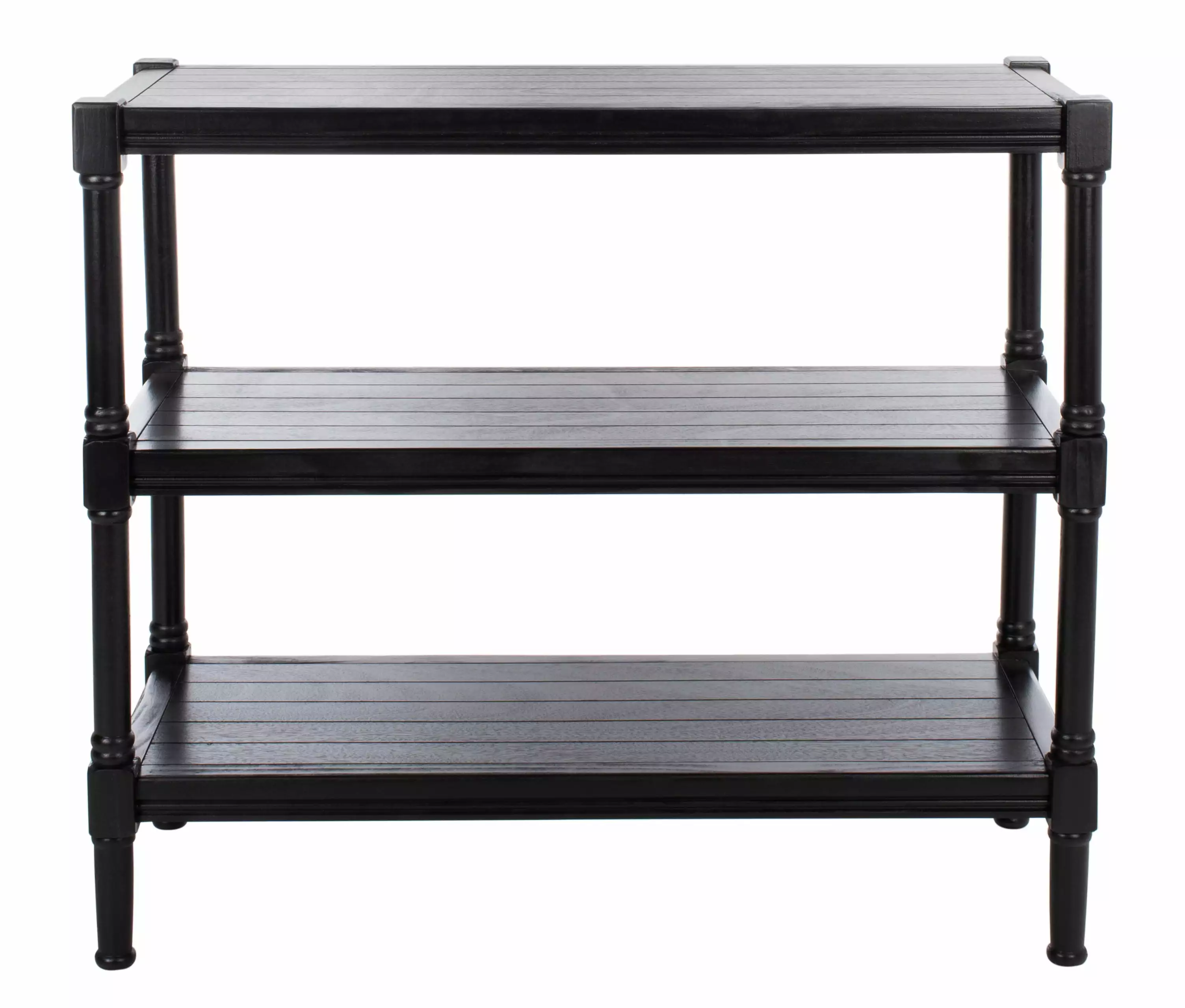 SAFAVIEH Rafiki Amish Black Wood Console Table Shelf 33.8 Inch Wide Console