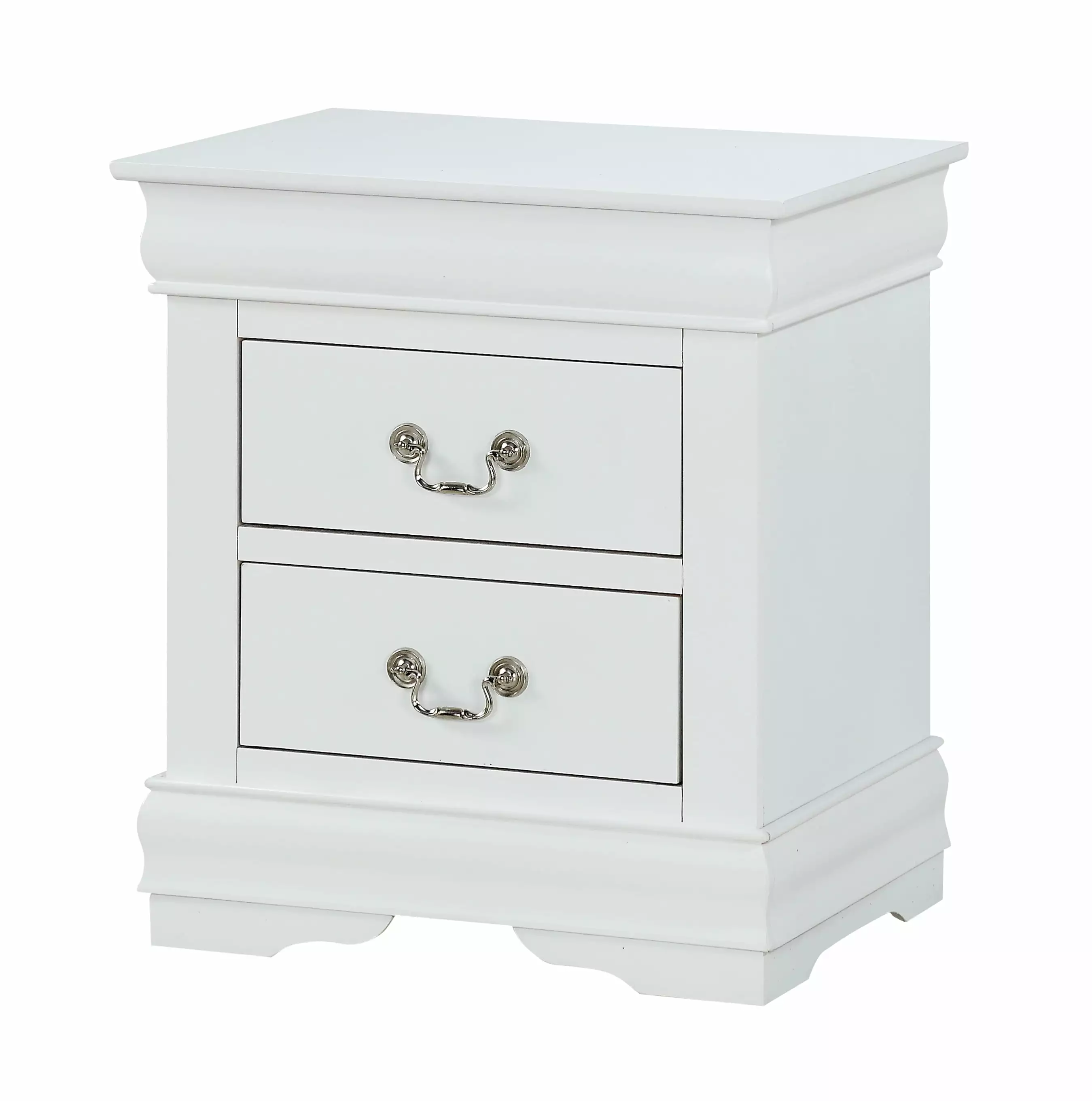 Crown Mark Louis Philip White Night Stand Classic Bedside Table