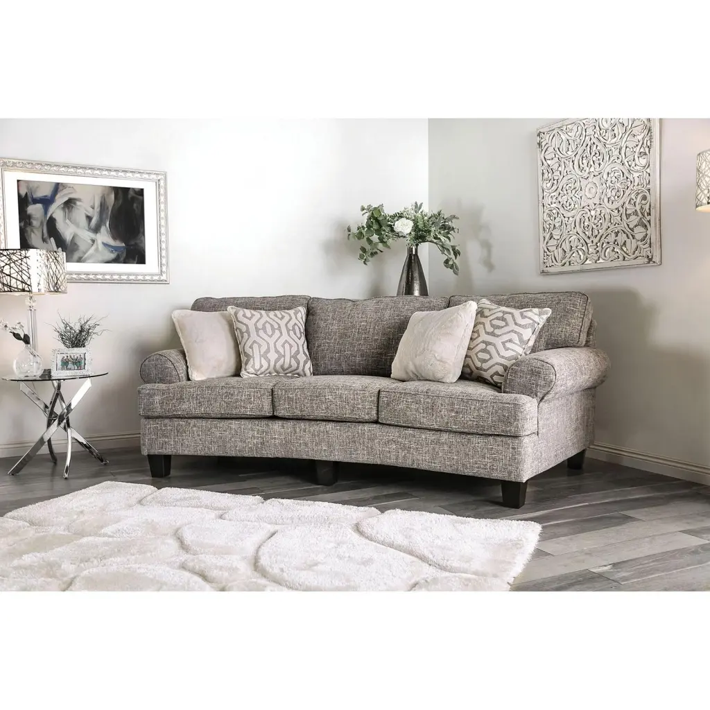 Transitional Fabric Upholstery Sofa Brown SM8012 Pierpont FoA Group - Classic Design Furniture of America