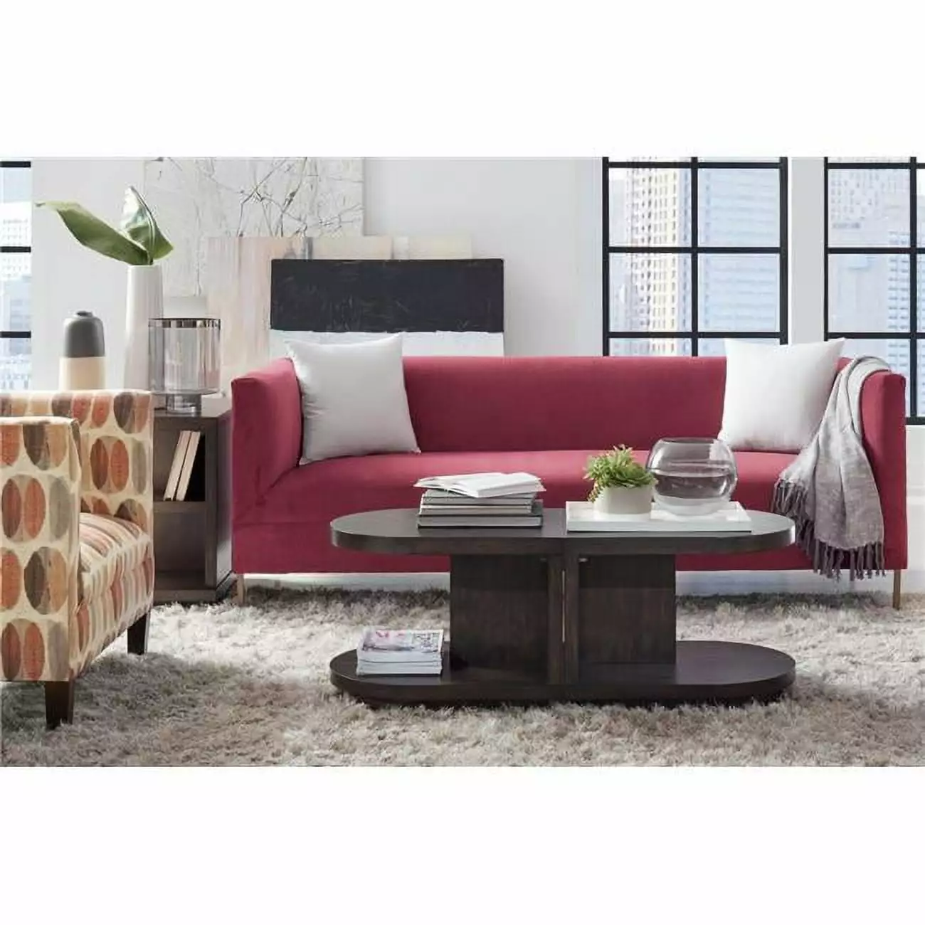 Progressive Furniture Augustine Wood Sofa Console Table Sepia Brown Finish Console