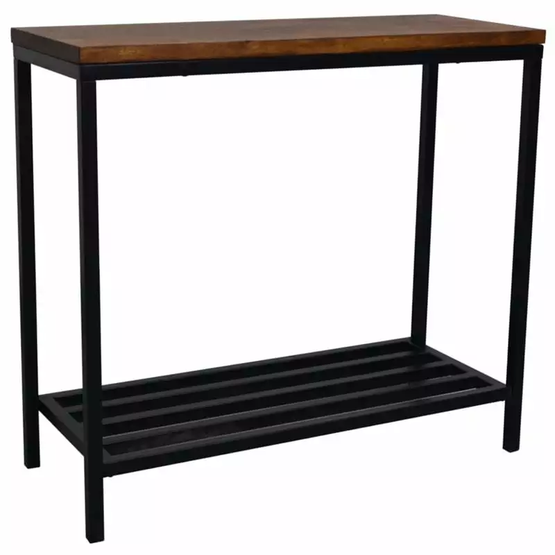 Bowery Hill Transitional Wood and Metal Console Chestnut Console