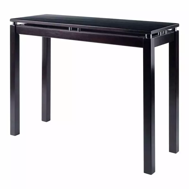 Pemberly Row Transitional Solid Wood Console Table Rich Espresso Console