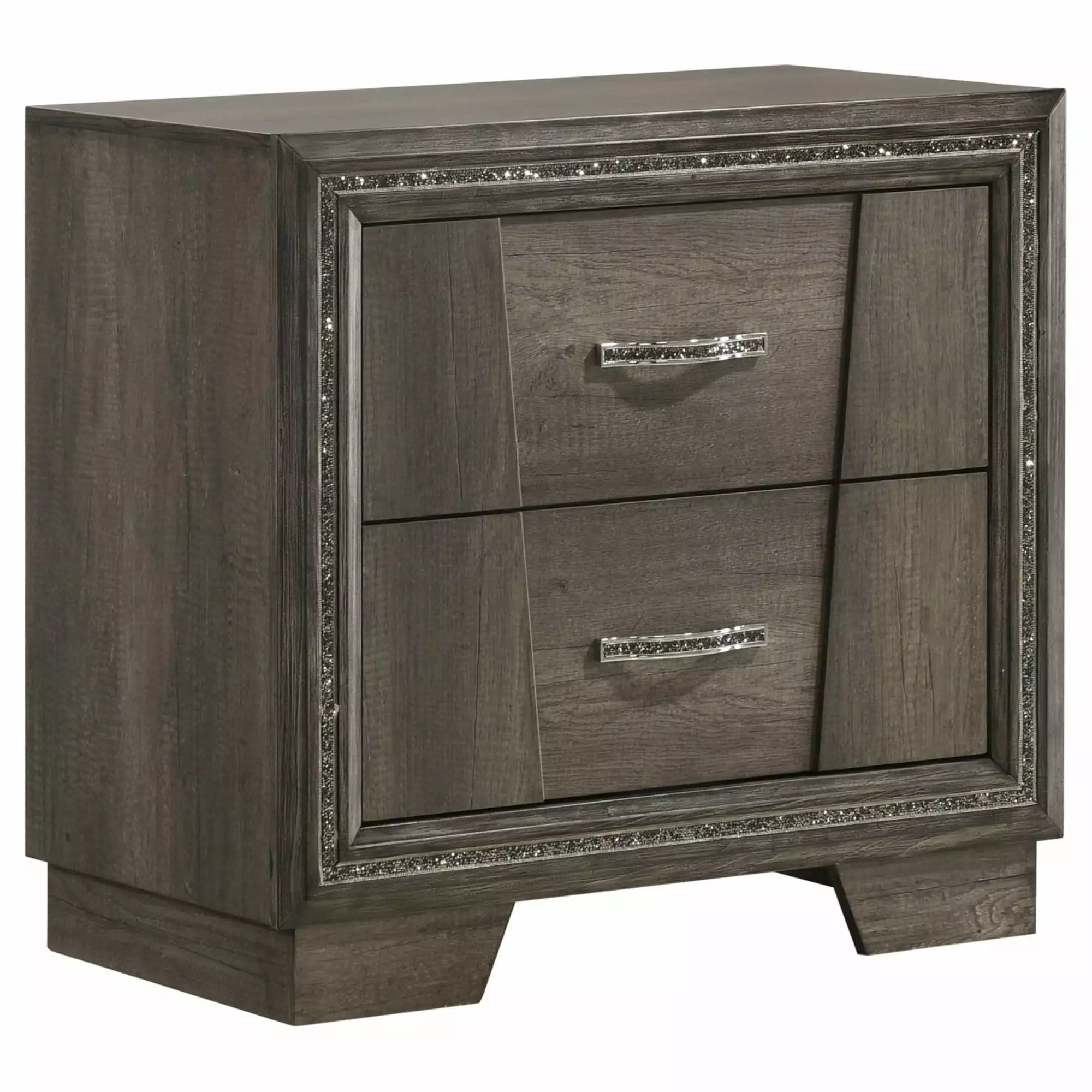 Janine 2-Drawer Transitional Wood Nightstand Gray Coaster Coaster Company