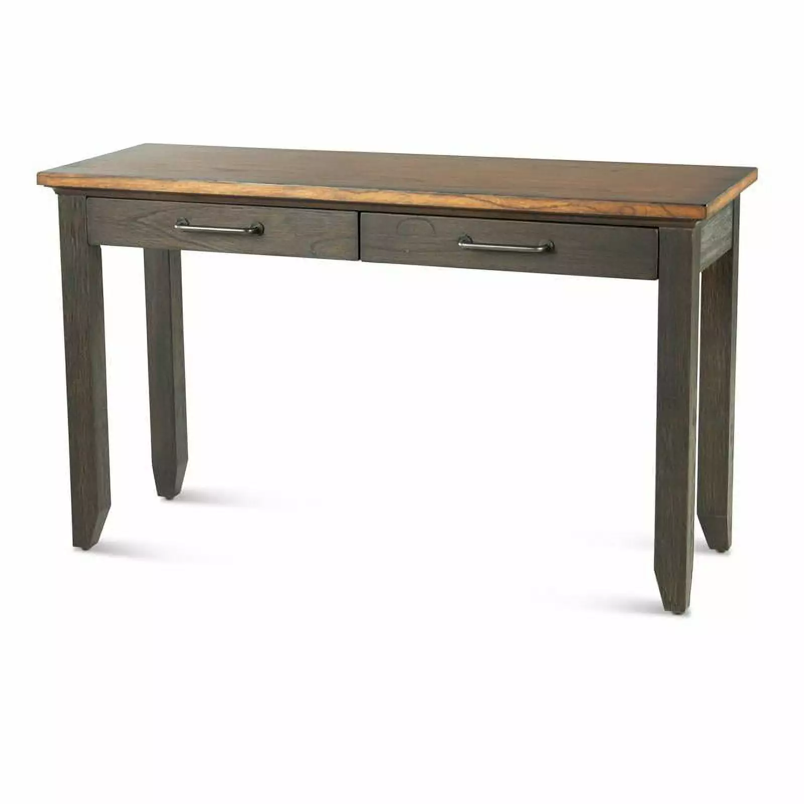 Pemberly Row Transitional Two-tone Brown Sofa Table Living Room Console