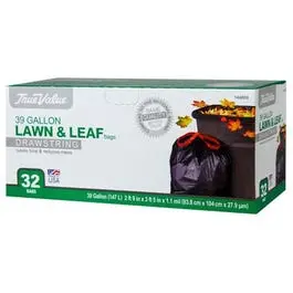 Black Lawn Leaf Trash Bags 39-Gallon 32-Count Heavy Duty True Value